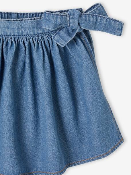 Jupe-short en denim léger fille stone - vertbaudet enfant 