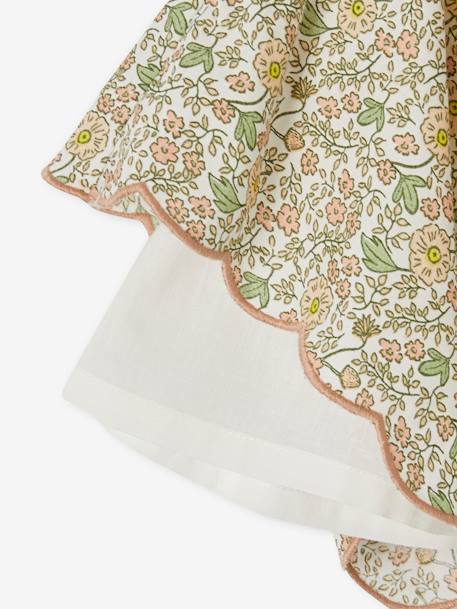 Jupe cérémonie motifs fleurs style bohème fille vanille - vertbaudet enfant 