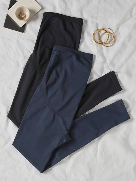 Pack de 2 leggings grossesse Seamless kaki+noir+taupe - vertbaudet enfant 