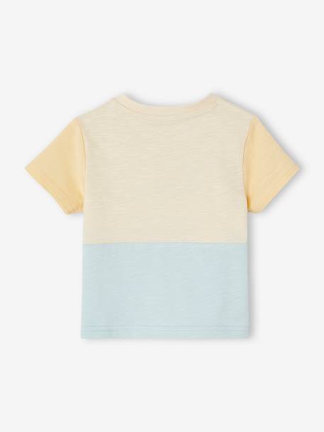 Tee-shirt colorblock bébé 'Happy summer' bleu ciel - vertbaudet enfant 