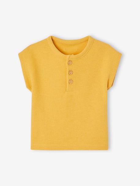 Honeycomb Grandad-Style T-Shirt for Babies yellow - vertbaudet enfant 