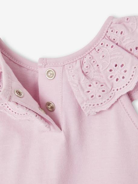 Sleeveless Blouse with Ruffle in Broderie Anglaise for Babies lilac - vertbaudet enfant 