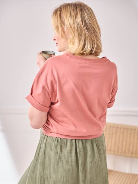 T-shirt uni grossesse à message coton biologique menthe+tomette - vertbaudet enfant 