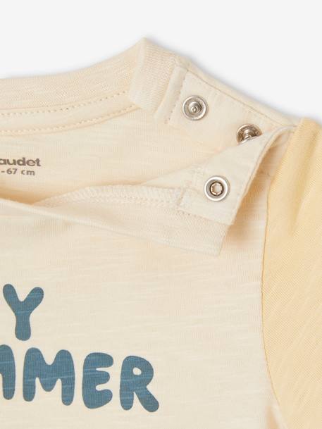 Colourblock 'Happy Summer' T-Shirt for Babies sky blue - vertbaudet enfant 
