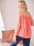 Cotton Gauze Top with Thin Straps, for Maternity coral - vertbaudet enfant 