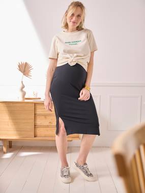-T-Shirt with Message, in Organic Cotton, Maternity & Nursing Special