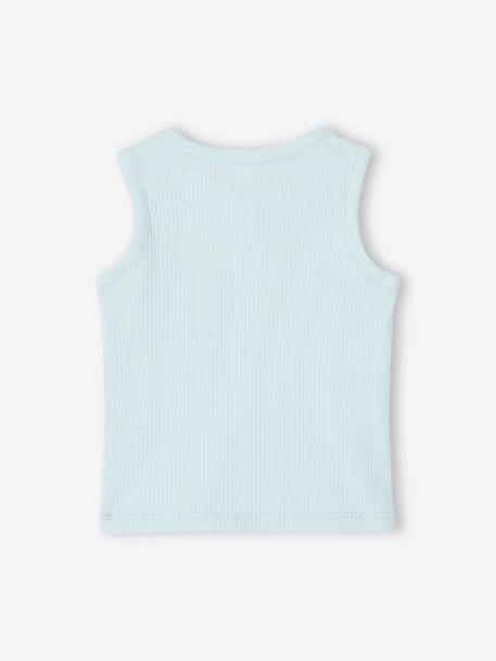 Sleeveless Rib Knit Top for Babies ecru+sky blue - vertbaudet enfant 