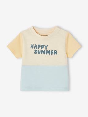 Colourblock "Happy Summer" T-Shirt for Babies  - vertbaudet enfant