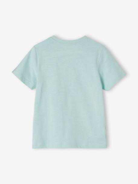 T-shirt garçon personnalisable manches courtes aubergine+blanc+BLEU+rouge+sauge+turquoise - vertbaudet enfant 
