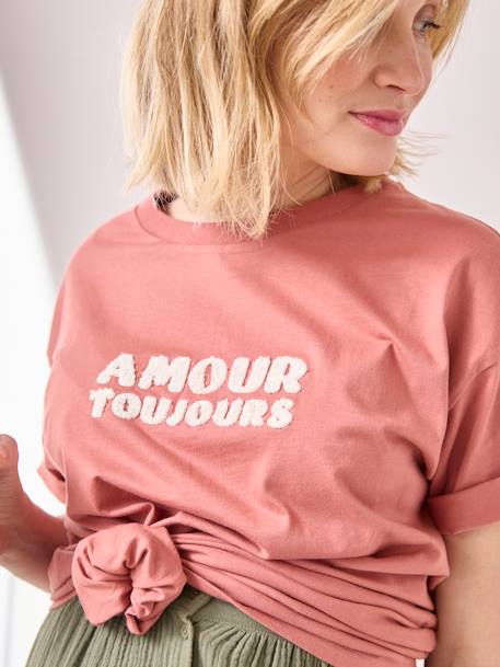 T-shirt uni grossesse à message coton biologique menthe+tomette - vertbaudet enfant 