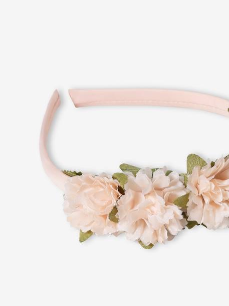 Serre-tête recouvert de fleurs pêche - vertbaudet enfant 