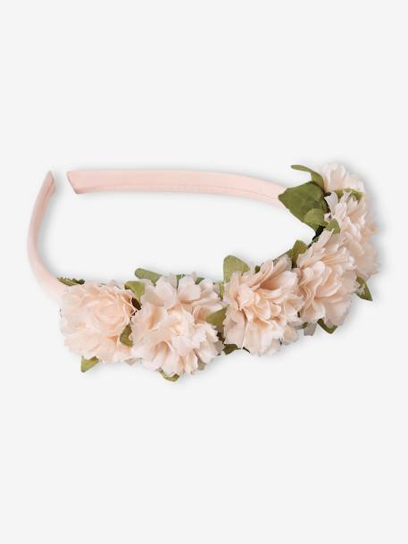Serre-tête recouvert de fleurs pêche - vertbaudet enfant 