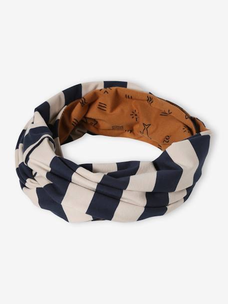 Reversible Infinity Scarf for Boys, Rock/Marl cappuccino+navy blue - vertbaudet enfant 