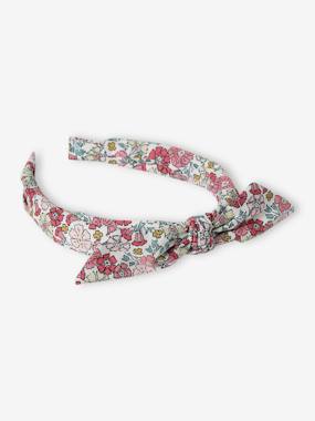 Alice Band with Small Flower Prints & Bow  - vertbaudet enfant