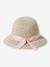 Chapeau en paille de papier et ruban vichy bébé fille écru - vertbaudet enfant 