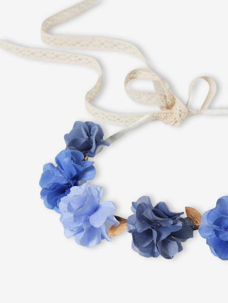 Crown Wreath with Blue Flowers & Gold Leaves for Girls blue - vertbaudet enfant 