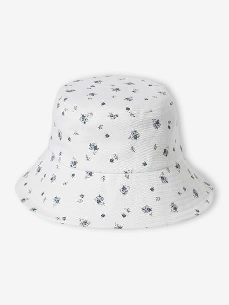 Floral Capeline-Style Bucket Hat for Girls ecru - vertbaudet enfant 