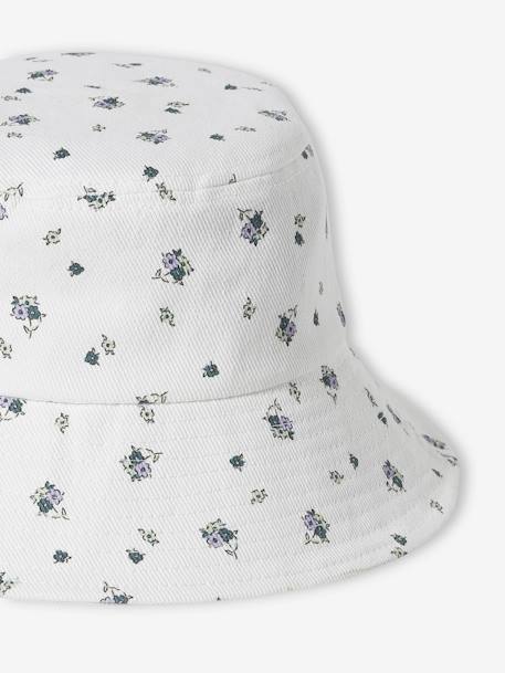 Floral Capeline-Style Bucket Hat for Girls ecru - vertbaudet enfant 