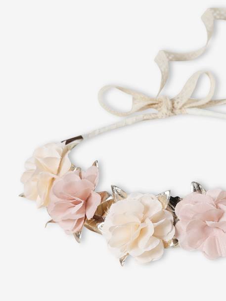 Nude & Golden Floral Crown Wreath for Girls ecru - vertbaudet enfant 