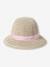Chapeau en paille de papier et ruban vichy bébé fille écru - vertbaudet enfant 