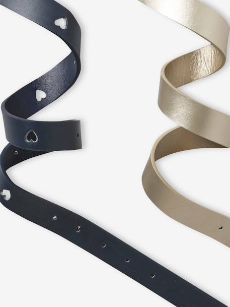 Pack of 2 Belts for Girls navy blue - vertbaudet enfant 