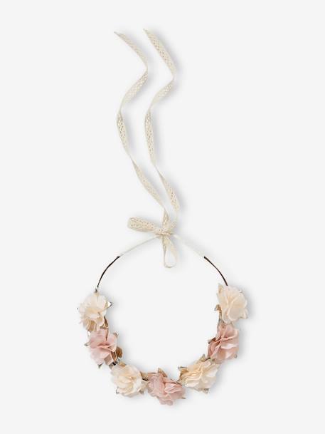 Nude & Golden Floral Crown Wreath for Girls ecru - vertbaudet enfant 