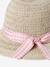 Chapeau en paille de papier et ruban vichy bébé fille écru - vertbaudet enfant 
