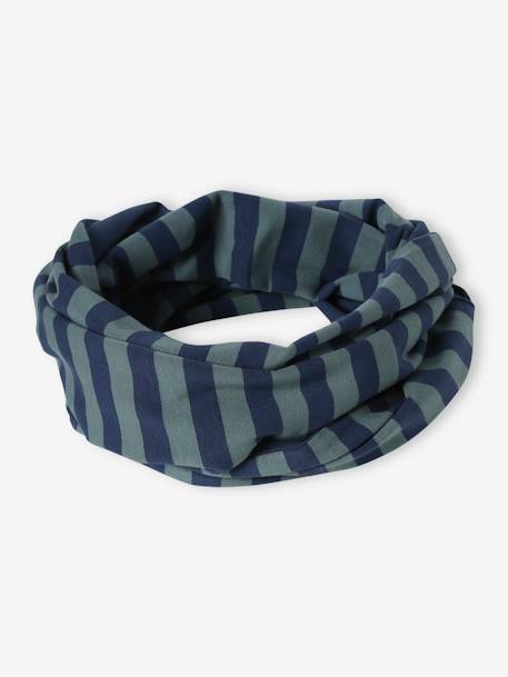 Reversible Infinity Scarf for Boys, Rock/Marl cappuccino+navy blue - vertbaudet enfant 