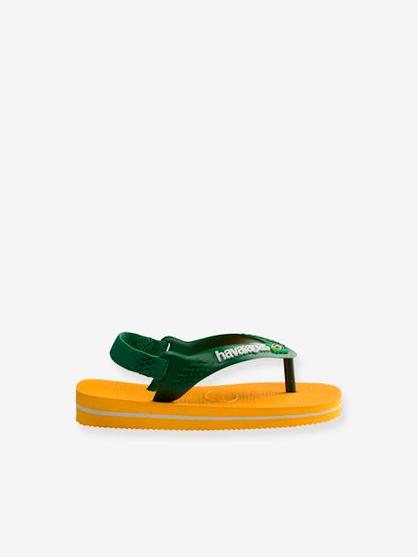 Tongs Baby Brasil Logo II corail+jaune - vertbaudet enfant 