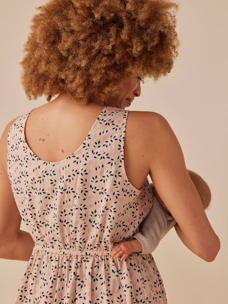 Dress with Iridescent Flowers Motifs for Maternity, by ENVIE DE FRAISE sandy beige - vertbaudet enfant 