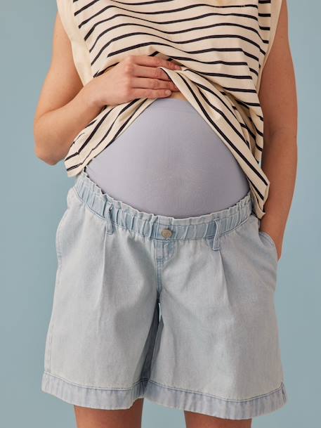 Short grossesse en jean effet paperbag denim bleached - vertbaudet enfant 