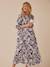 Robe longue grossesse esprit bohème boutonnée bleu roi+grenadine+noir - vertbaudet enfant 