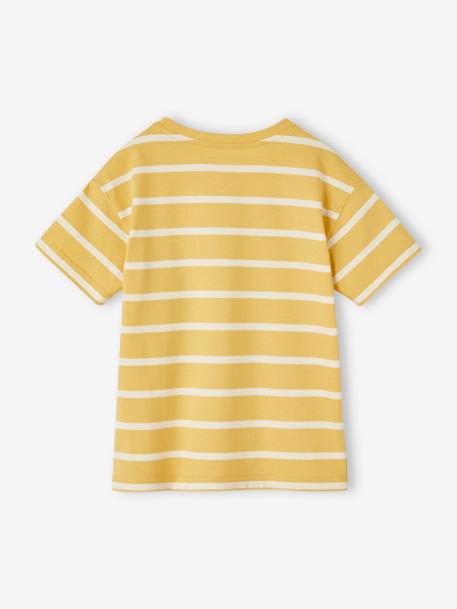 Striped T-Shirt for Boys aqua green+ochre - vertbaudet enfant 