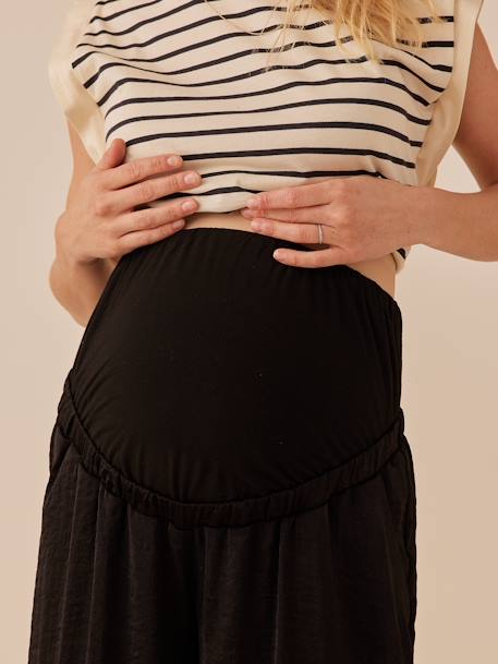 Palazzo-Style Fluid Trousers for Maternity, by ENVIE DE FRAISE black+sandy beige - vertbaudet enfant 