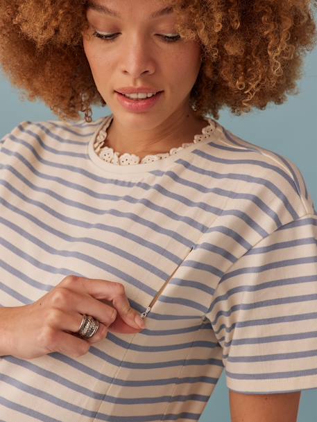 Sailor-Style T-Shirt for Maternity by ENVIE DE FRAISE sky blue - vertbaudet enfant 