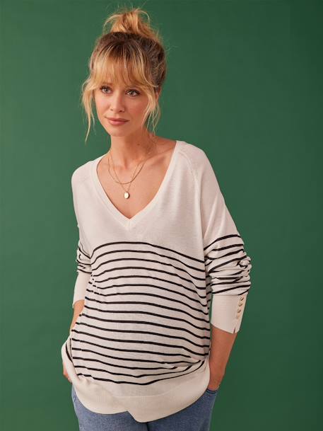 Pull fin grossesse blanc - vertbaudet enfant 