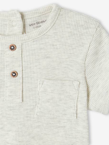 Pack of 2 Short Pyjamas in Honeycomb Fabric for Newborn Babies cappuccino - vertbaudet enfant 