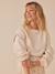 Sweat grossesse bi-matière manches ajourées kaki+sable - vertbaudet enfant 