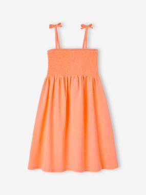 Smocked Dress with Straps for Girls  - vertbaudet enfant