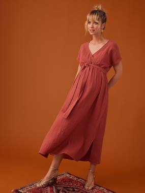 Long Dress for Maternity in Cotton Gauze, by ENVIE DE FRAISE  - vertbaudet enfant