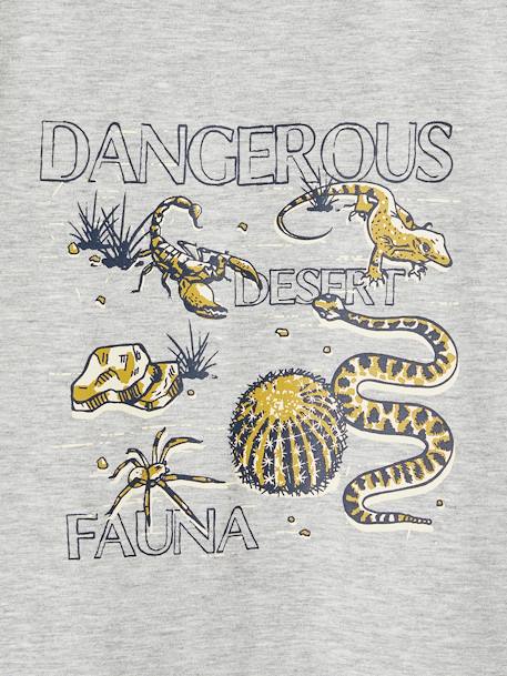 Tee-shirt Basics motifs animaliers garçon gris chiné - vertbaudet enfant 