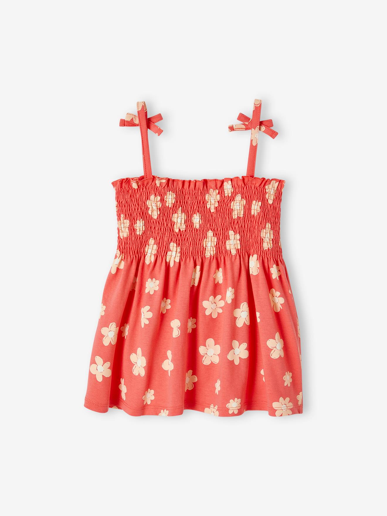 smocked floral top
