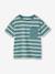 Tee-shirt garçon rayé personnalisable vert d'eau - vertbaudet enfant 