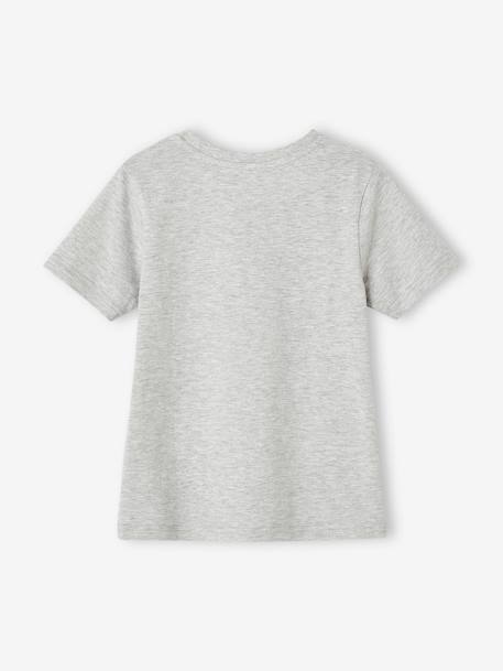 Basics T-Shirt with Animal Motifs for Boys marl grey+slate blue - vertbaudet enfant 