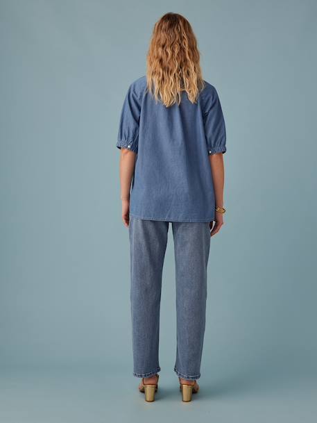 Short Sleeve Blouse for Pregnancy in Lightweight Denim by ENVIE DE FRAISE double stone - vertbaudet enfant 