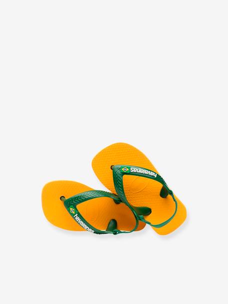 Tongs Baby Brasil Logo II corail+jaune - vertbaudet enfant 