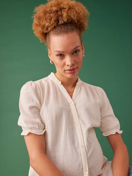 Cotton Gauze Blouse for Maternity by ENVIE DE FRAISE ecru - vertbaudet enfant 