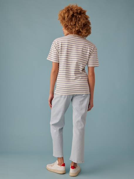 Tee-shirt grossesse style marinière bleu ciel - vertbaudet enfant 