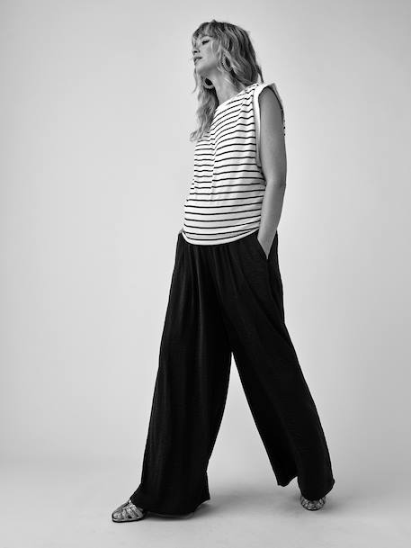 Pantalon de grossesse fluide style palazzo noir - vertbaudet enfant 
