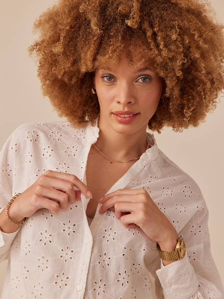 Shirt in Broderie Anglaise for Maternity, by ENVIE DE FRAISE ecru - vertbaudet enfant 